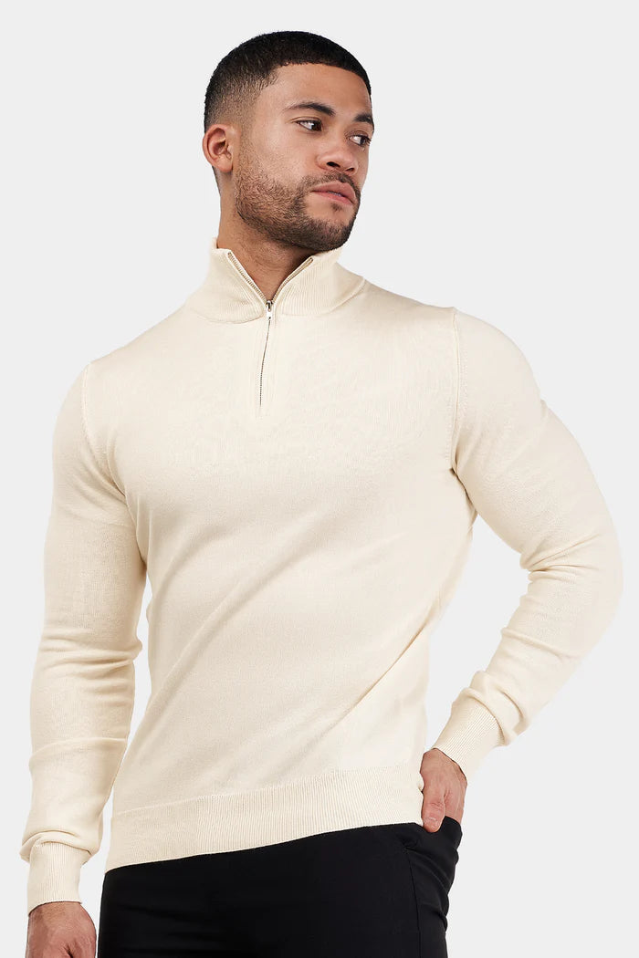 THE SANTONI QUARTER ZIP SWEATER