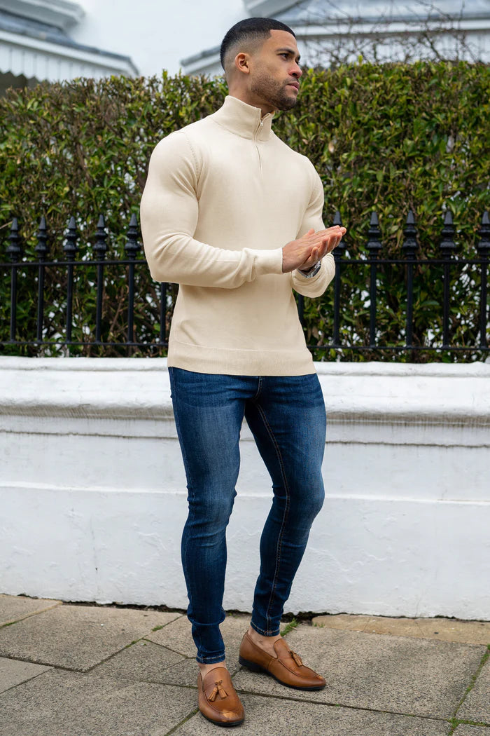 THE SANTONI QUARTER ZIP SWEATER
