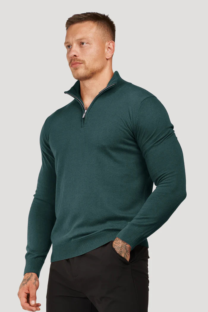 THE SANTONI QUARTER ZIP SWEATER